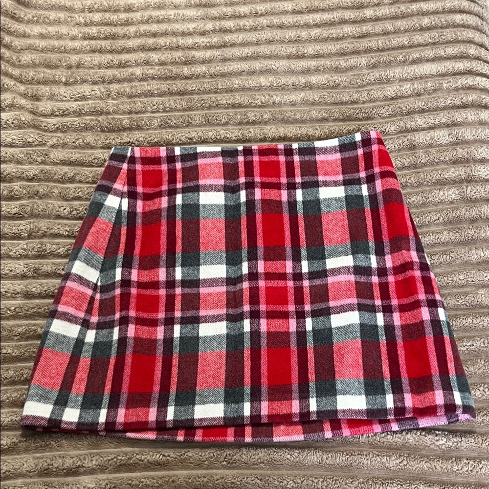 Loft Plaid Red and Black Women's Skirt